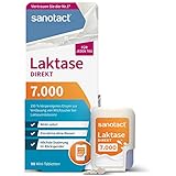 sanotact Laktase 7.000 DIREKT (90 Mini Laktasetabletten) • Laktose Tabletten für jeden Tag • Bei Laktoseintoleranz, Laktose- & Milchunverträglichkeit • Schnelle Einnahme ohne Wasser