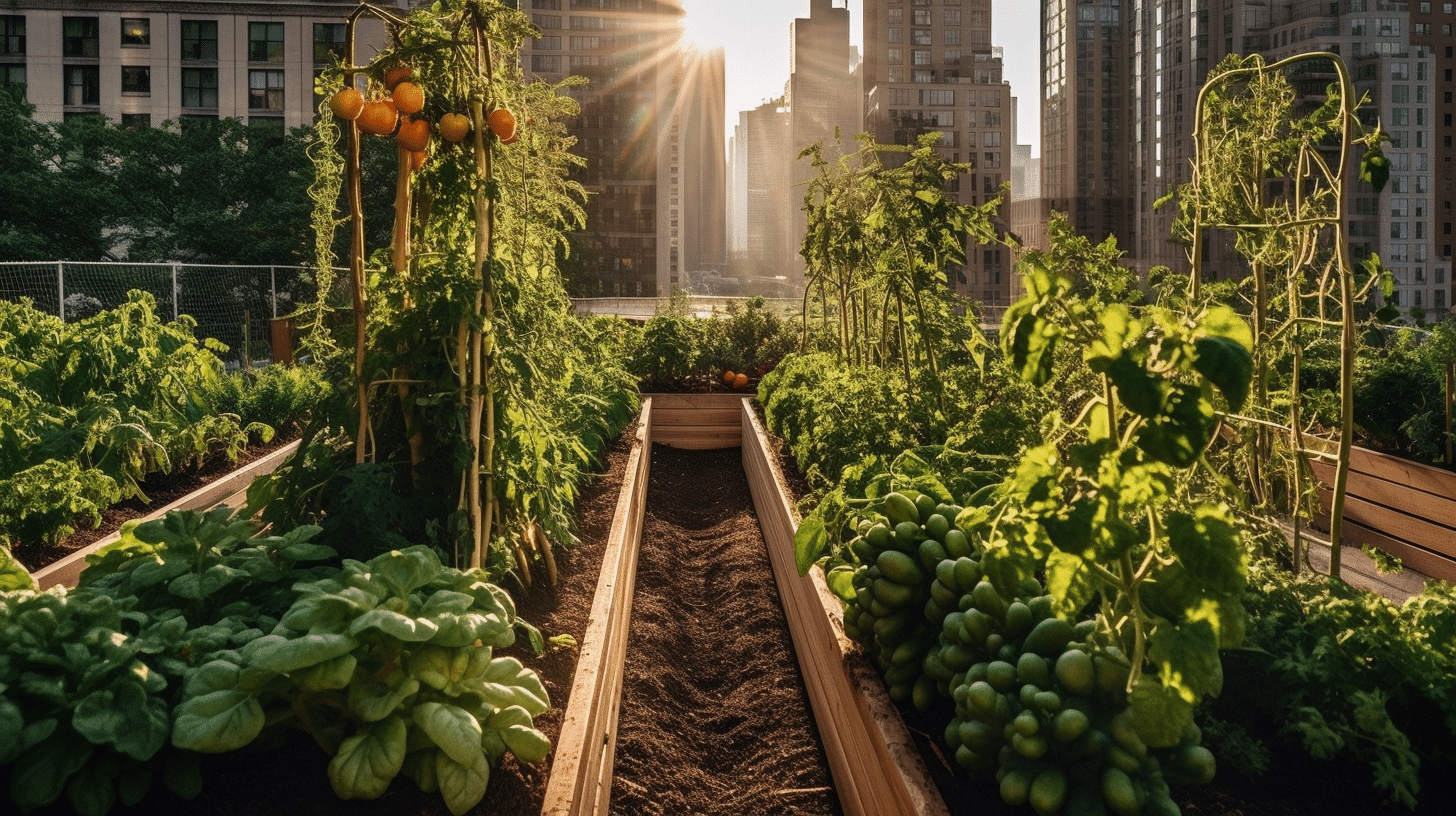 Ein Schrebergarten in urbaner Umgebung