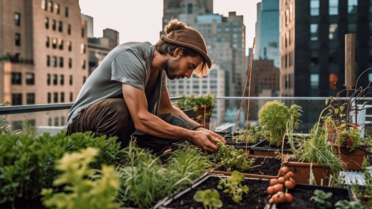 Modernes Pflanzen Farming in einer urbaner Umgebung