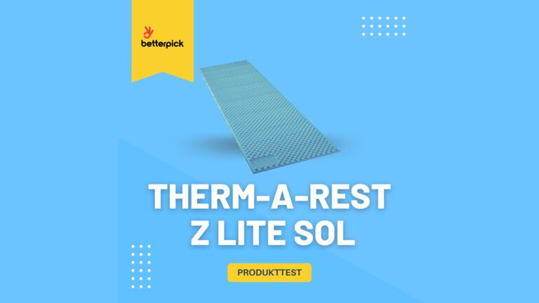 Produkttest der Therm-a-Rest Z Lite SOL Schlafmatte mit dem Logo von betterpick.