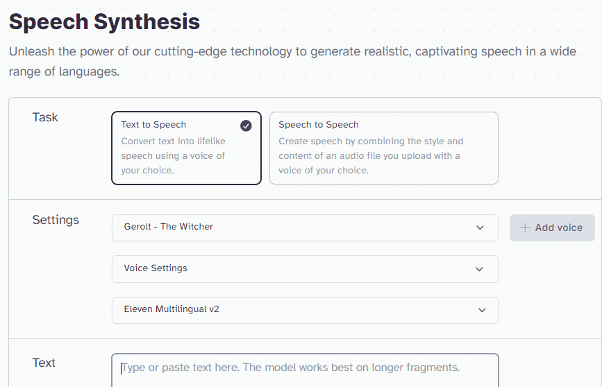 Sprachsynthese von Eleven Labs