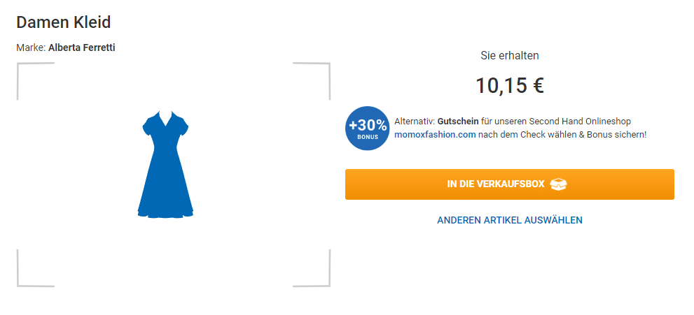 1x Kleid verkaufen - Übersicht