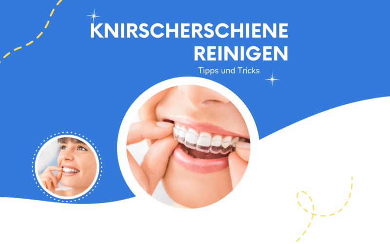 Frau reinigt Knirscherschiene, Tipps und Tricks zur Pflege.
