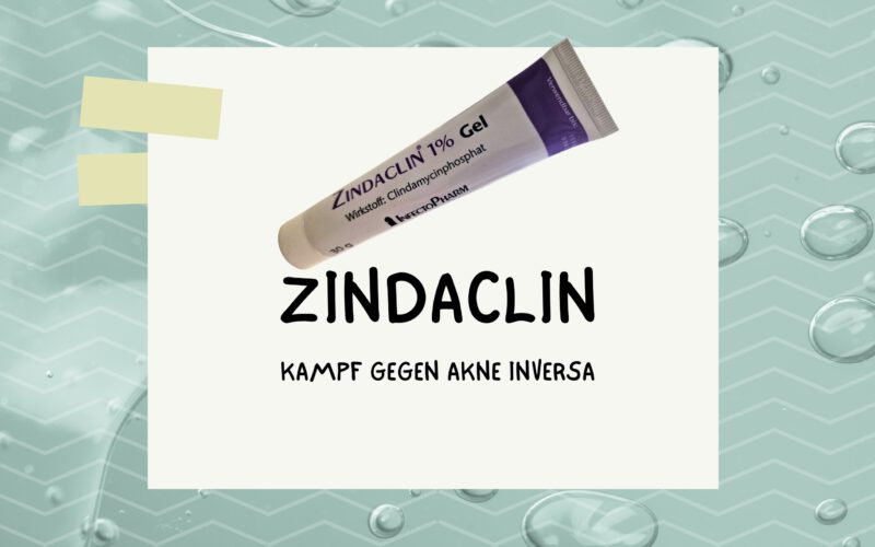 Eine Tube Zindaclin 1% Gel, eingesetzt im Kampf gegen Akne Inversa, abgebildet vor einem Hintergrund mit Wassertröpfchen.