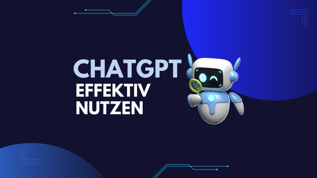 Ein Chatbot mit Lupe hilft bei der Suche nach Informationen.