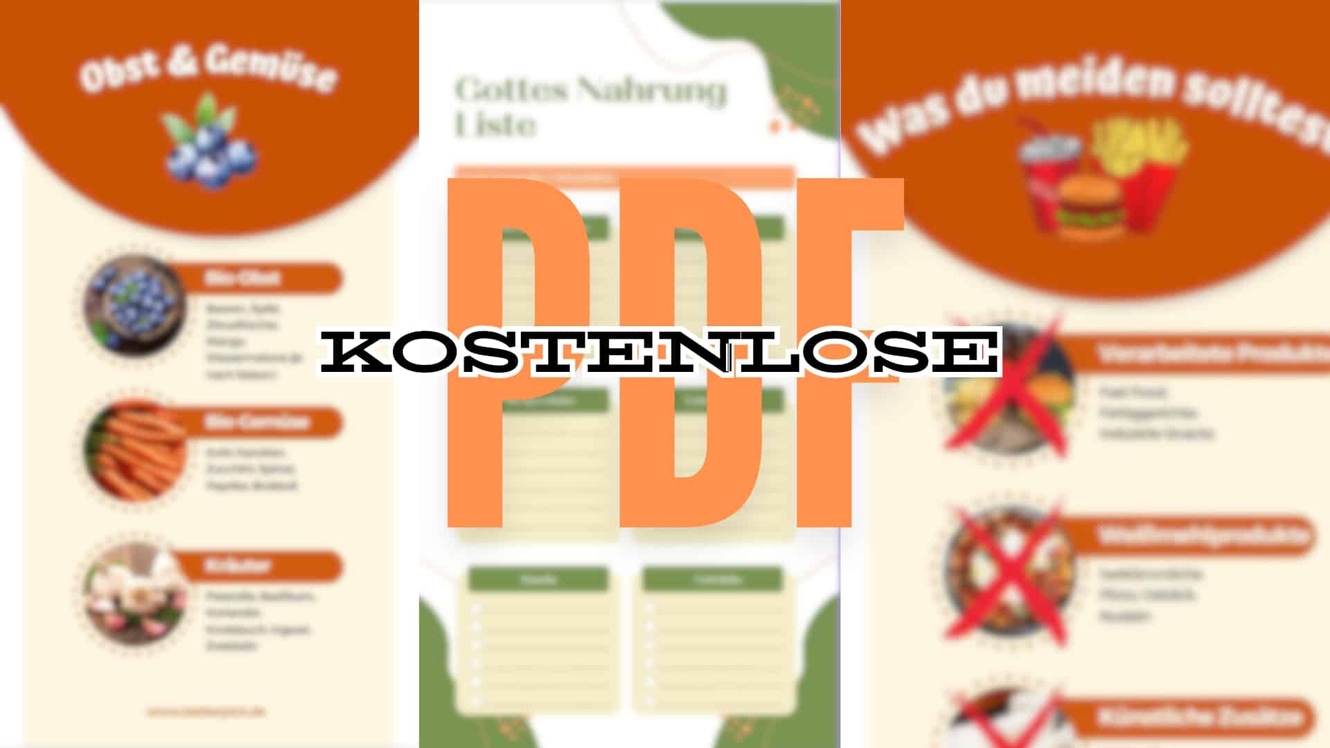 Gottes Nahrung Liste Kostenlose PDF zum herunterladen