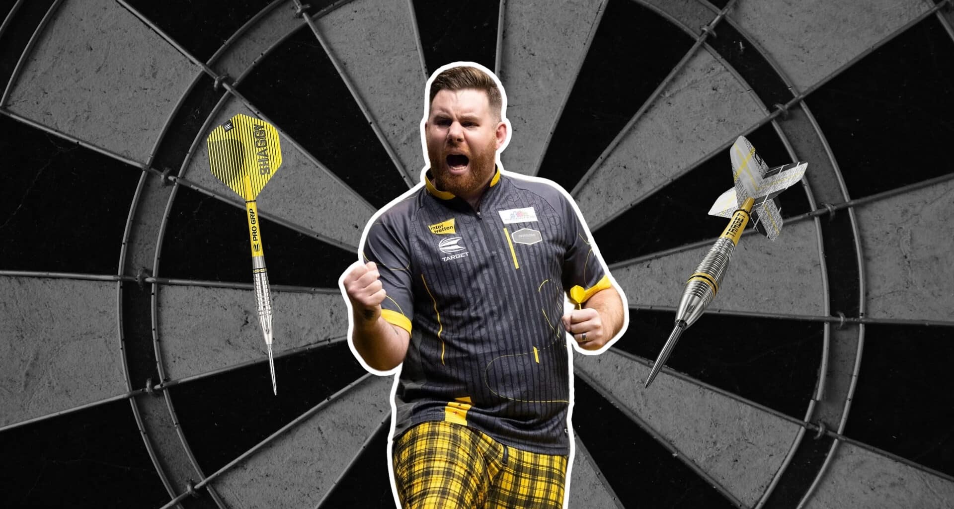 Der Profi-Dartspieler Scott Williams („Shaggy“) präsentiert seine beiden Signature-Modelle: Gen 1 und Gen 2
