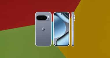 Neues Google Pixel 10 in Grau – Rückansicht mit Kameraeinheit, Frontansicht mit großem Display und Seitenansicht des Rahmens.