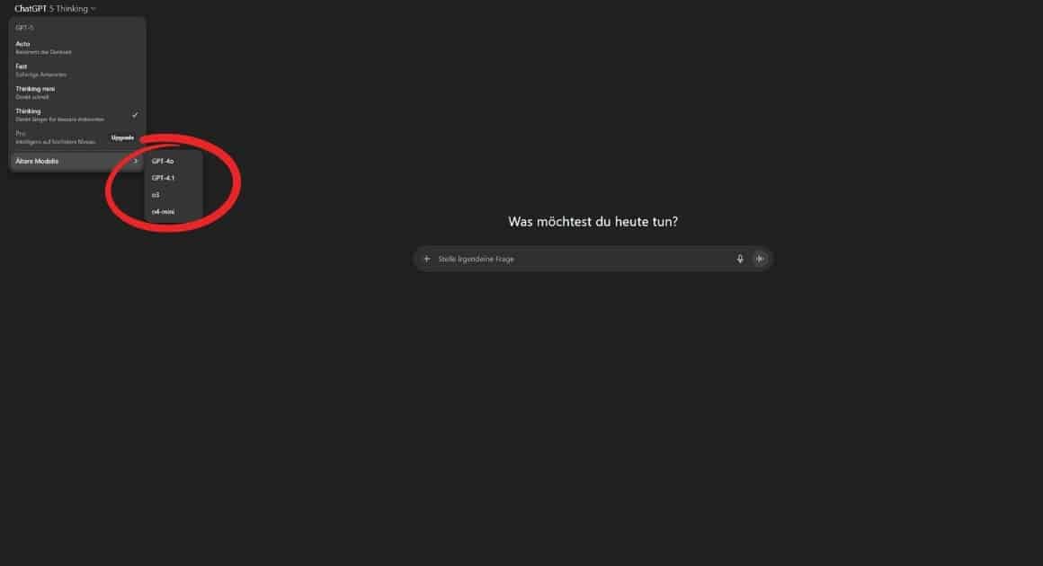 ChatGPT Model Picker mit Auto, Fast, Thinking – GPT-4o wieder verfügbar