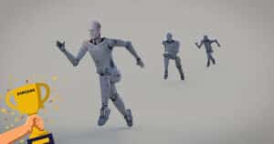 Symbolbild zu Samsung AI Sicherheit: KI-Roboter sprinten, Samsungs Team setzt sich bei der DARPA AI Cyber Challenge 2025 durch.