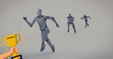 Symbolbild zu Samsung AI Sicherheit: KI-Roboter sprinten, Samsungs Team setzt sich bei der DARPA AI Cyber Challenge 2025 durch.