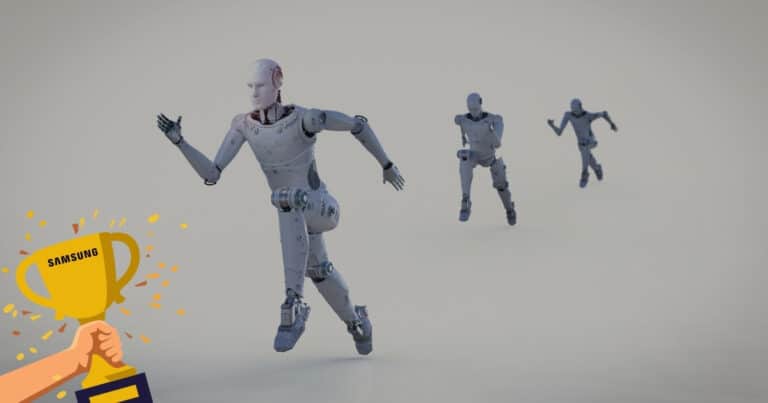 Symbolbild zu Samsung AI Sicherheit: KI-Roboter sprinten, Samsungs Team setzt sich bei der DARPA AI Cyber Challenge 2025 durch.