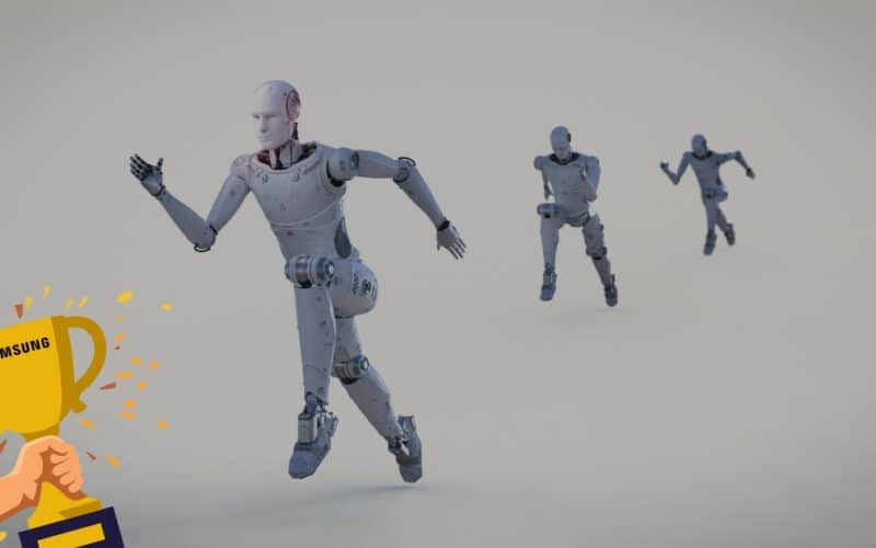 Symbolbild zu Samsung AI Sicherheit: KI-Roboter sprinten, Samsungs Team setzt sich bei der DARPA AI Cyber Challenge 2025 durch.