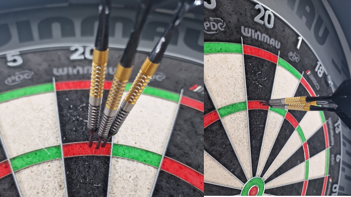 WINMAU Exion Test auf Winmau Blade 360 – Steeldarts im Board