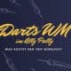 Darts WM im Ally Pally Kosten Guide - Illustration mit Darts, goldene Schrift auf dunklem Hintergrund, Frage "Was kostet der Trip wirklich?"