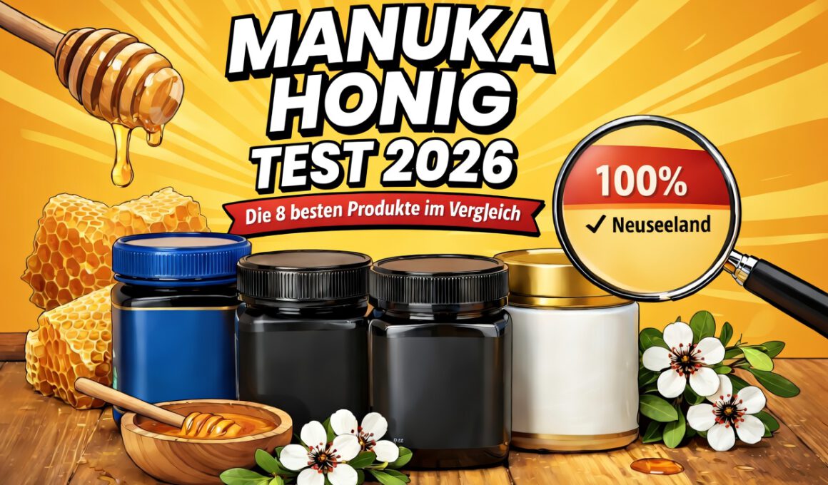Manuka Honig Test 2026 – Die 8 besten Manuka Honige im Vergleich mit Gläsern, Honiglöffel und Neuseeland-Gütesiegel